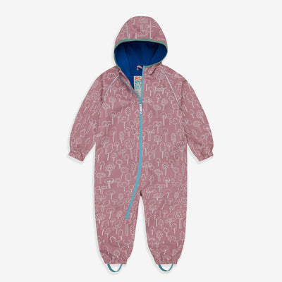 EcoSplash Waterproof Fleece Lined Puddle Suit Pink Forest
